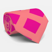 Hot Roze Sinaasappel Checker Patterns Boho Kleurri Stropdas (Opgerold)