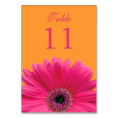 Hot Roze Sinaasappel Gerbera Daisy Wedding Kaart (Achterkant)