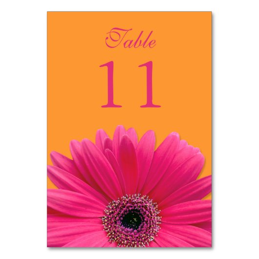 Hot Roze Sinaasappel Gerbera Daisy Wedding Kaart (Voorkant)