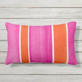 Hot roze Sinaasappel strepen Buitenkussen
