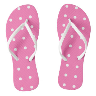 Hot-roze Sjabloon Robuust design — Witte trend Teenslippers