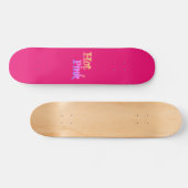 Hot-roze skateboard met naam (Horizontaal)