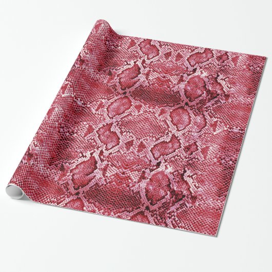 Hot-roze slangen cadeaupapier (Uitgerold)
