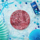 Hot-roze slangen papieren bordje (Feest)