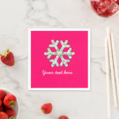 Hot-roze Snowflake Roze Kerstmis Servetten (Insitu)