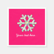 Hot-roze Snowflake Roze Kerstmis