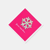 Hot-roze Snowflake Roze Kerstmis Servetten (Hoek)