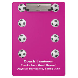 Hot-roze, Soccer Team Coach Hartelijk dank, naam Klembord