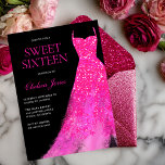 Hot Roze Sparkle Dress Meisjes Sweet 16 Party Kaart<br><div class="desc">Hot Pink Sparkle Dress Girls Sweet 16 Party Invitation Variaties op de uitnodiging en bijpassende artikelen in onze winkel</div>