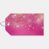 Hot Roze Sparkle Foto Collage Meisjes Verjaardag Cadeaulabel (Achterkant Horizontaal)