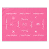 Hot-roze, speciaal aangepast 50e verjaardag, tafel tafelkleed (Voorkant (Horizontaal))