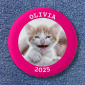 Hot-roze, speciaal aangepast rond foto-Lijst Ronde Button 5,7 Cm