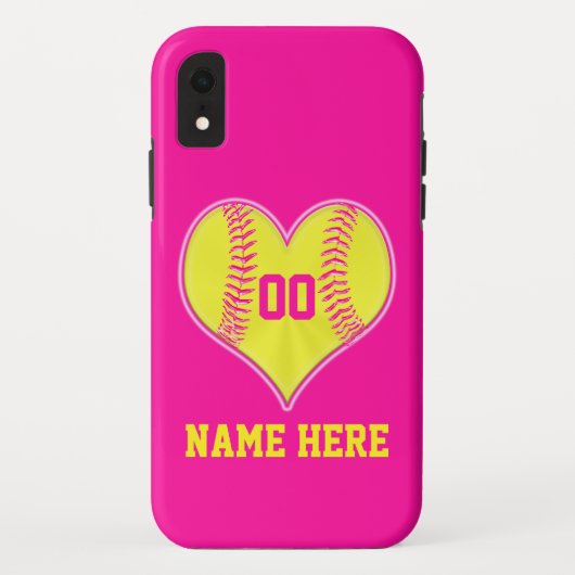 Hot-roze, speciaal voor Softball iPhone geschikte Case-Mate iPhone Case (Achterkant)