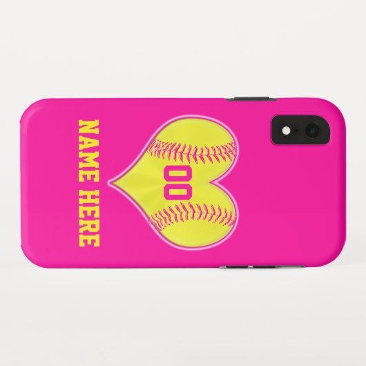 Hot-roze, speciaal voor Softball iPhone geschikte  Case-Mate iPhone Case (Achterkant (horizontaal))