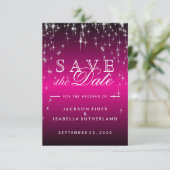Hot-roze Star-lampjes - Sla de datum op Save The Date (Staand voorkant)