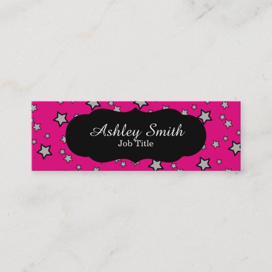 Hot-roze Star  Visitekaartjes (Voorkant)
