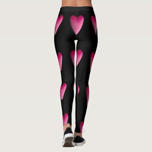 Hot-roze steenharten leggings (Achterkant)