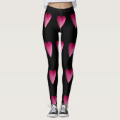 Hot-roze steenharten leggings (Voorkant)