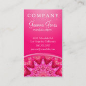 Hot roze ster bloem mandala visitekaartje (Achterkant)