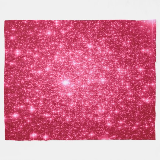 Hot roze sterren fleece deken (Voorkant (Horizontaal))