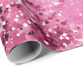 Hot roze sterren glitter cadeaupapier (Rol Hoek)