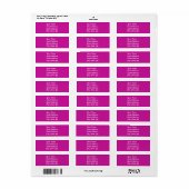 Hot-roze Sticker retouradres (Full Sheet)