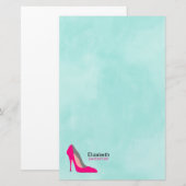 Hot-roze Stiletto High-Hiel-beeld op maat Briefpapier (Voorkant / Achterkant)