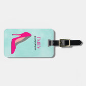 Hot-roze Stiletto High-Hiel Schoft Bagagelabel (Voorkant horizontaal)
