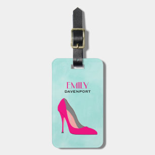 Hot-roze Stiletto High-Hiel Schoft Bagagelabel