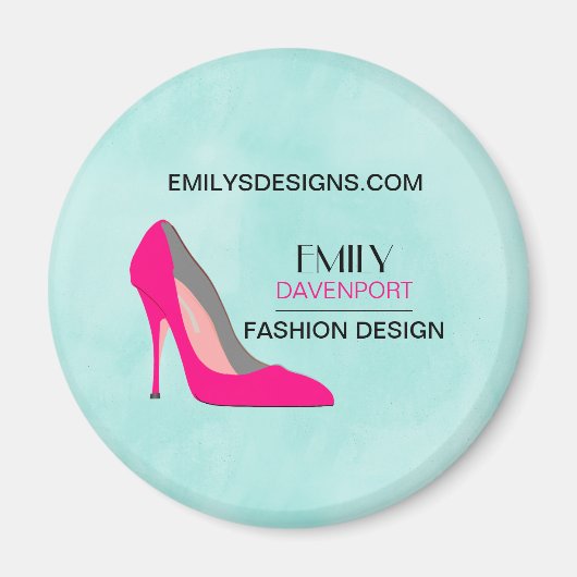 Hot-roze Stiletto High-Hiel Video Business Magneet (Voorkant)