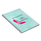 Hot-roze Stiletto High-Hiel Video Business Notitieboek (Rechterzijde)