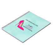 Hot-roze Stiletto High-Hiel Video Business Notitieboek (Linkerzijde)