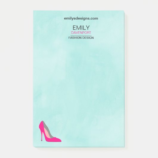 Hot-roze Stiletto High-Hiel Video Business Post-it® Notes (Voorkant)