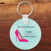 Hot-roze Stiletto High-Hiel Video Business Sleutelhanger (Voorkant)