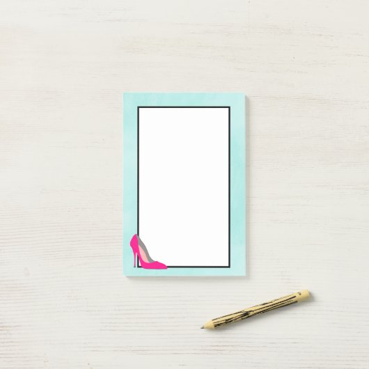 Hot-roze Stiletto Post-it® Notes (Op bureau)