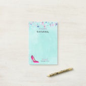 Hot roze stiletto roze Confetti vrijgezellenfeest Post-it® Notes (Op bureau)