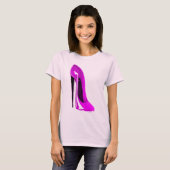 Hot-roze Stiletto-schoen T-shirt (Voorkant volledig)