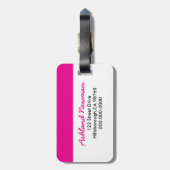 Hot-roze Stippen en Teenslippers Bagagelabel (Achterkant verticaal)