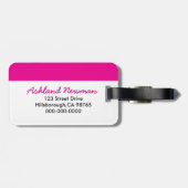 Hot-roze Stippen en Teenslippers Bagagelabel (Achterkant horizontaal)