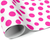 Hot-roze Stippen op wit omslagpapier Cadeaupapier (Rol Hoek)