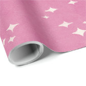 Hot-roze stippen, sterren en papieren omhulsel cadeaupapier (Rol Hoek)