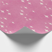 Hot-roze stippen, sterren en papieren omhulsel cadeaupapier (Hoek)
