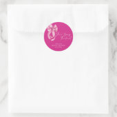 Hot Roze strik ze knoopt bruiloft  Ronde Sticker (Tas)