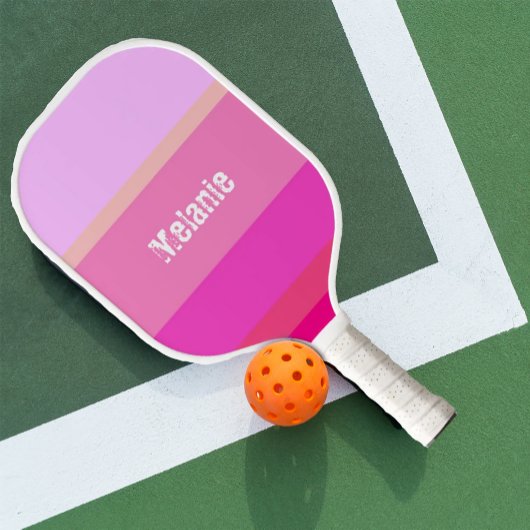 Hot-roze stripes, aangepast pickleball paddle