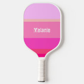 Hot-roze stripes, aangepast pickleball paddle (Achterkant)