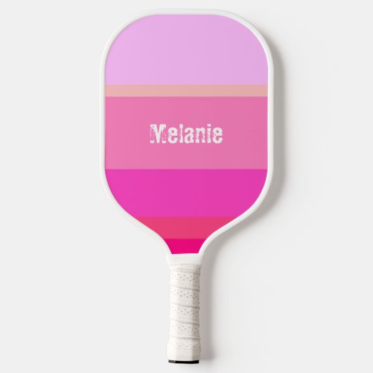 Hot-roze stripes, aangepast pickleball paddle (Achterkant)
