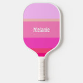 Hot-roze stripes, aangepast pickleball paddle (Voorkant)