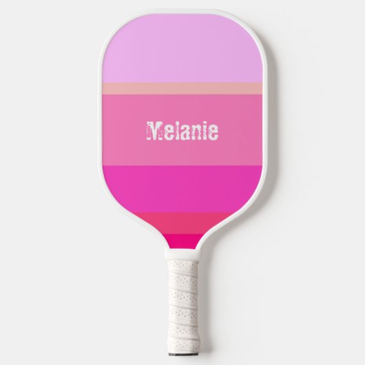 Hot-roze stripes, aangepast pickleball paddle (Voorkant)