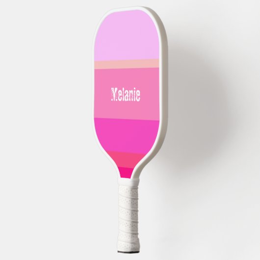 Hot-roze stripes, aangepast pickleball paddle (Links)