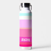 Hot-roze stripes, aangepast waterfles (Voorkant)